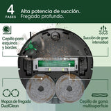 iRobot Roomba Plus 405 Combo con Base AutoWash multifunción y autolimpiable, Lavado y Secado mopas DualClean elevables, Clearview LiDAR, 75 días de autovaciado, Doble fregado con SmartScrub, App_N