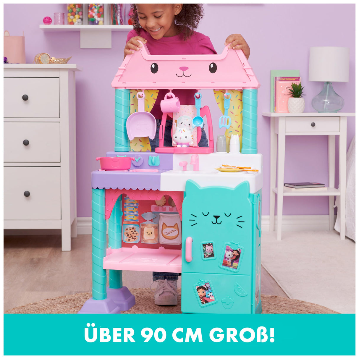 Gabby's Dollhouse Cakey GDH Purrfect Dollhouse + RLP Kitchen, Color Cocina para Juegos de rol, Medium (Spin Master 6069148)
