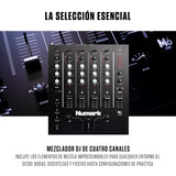 Numark M6 USB Mesa de Mezclas DJ de 4 Canales, Interfaz de Audio Integrada, EQ de 3 Bandas, Entrada Micro y Crossfader Reemplazable con Control de Curva