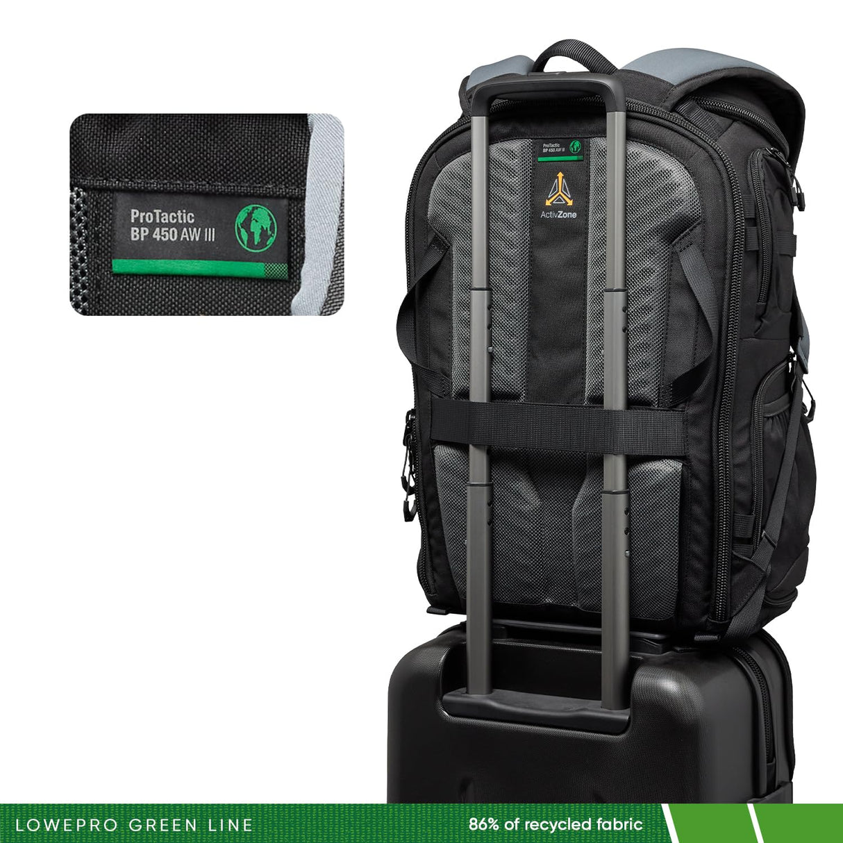 Lowepro ProTactic BP 450 AW III, versión Actual Mochila para Cámara, Acceso 4 Puntos, Bolsa Profesional Cámara, DSLR/Dron/Sin Espejo, Portátil hasta 16", Protector Lluvia, Videógrafo, Volumen 28L