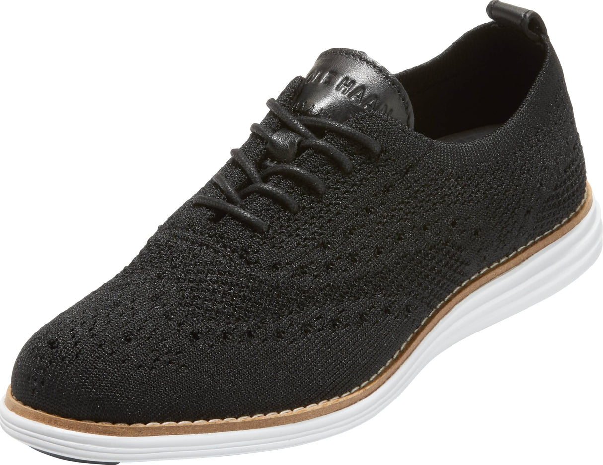 Cole Haan Women's Originalgrand Stitchlite Wingtip Oxford, Black Knitted Look White, 39 EU