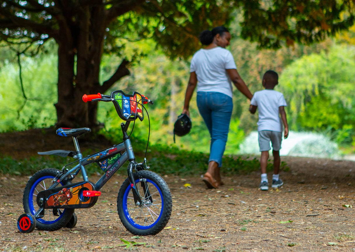Huffy Kids de 14 Pulgadas Bicicleta Avengers estabilizadores, Niños, Gris