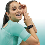 Techmade Smartwatch Tech Feel, ECG de un Solo Trazo, frecuencia cardíaca, oxigenación, Deporte, Monitor de sueño, notificación de Llamada, Compatible con iOS y Android (Black Case and Strap)
