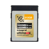 Integral 512GB Tarjeta de Memoria CFexpress Tipo B 2.0 12K & 8K Raw y 8K 120 diseñada para cámaras cinematográficas y DSLR avanzadas con Alta Velocidad de Escritura sostenida mín. 1400MB/s