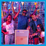 HP Sprocket Photobooth Impresora de Fotos 3x4” (Rosa) – 250+ Marcos, impresión en Papel Zink, Wi-Fi, luz LED, Pantalla táctil & App móvil.