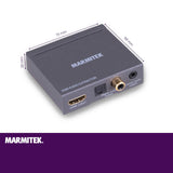 Marmitek Connect AE14 - Extractor de Audio HDMI 4K - Convertidor Con ARC - Señal de Audio del Cable - Utilice el Canal de Retorno en el Sistema Sin ARC