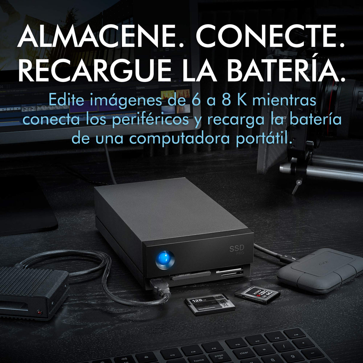 LaCie 1big Dock SSD Pro de 2TB, Unidad De AcoplamienTB SSD, Para PC Mac iPad & iPhone, Data Rescue Service (STHW2000800)