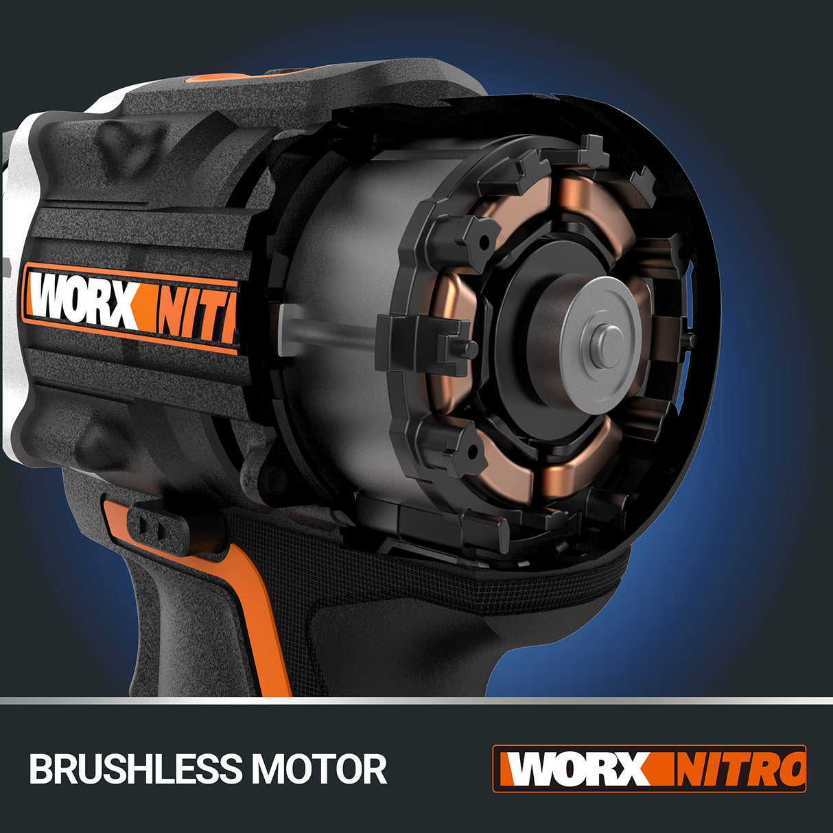 WORX NITRO 18V(20V MAX) Taladro de Percusión sin Cable WX352.4, PowerShare, Motor sin Escobillas, 60Nm, Control de Velocidad Variable, luz LED, 2.0Ah Baterías Recargables Suministradas