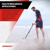 Detector de Metales Minelab Vanquish 440 Multi-Frequency Pinpointing para Adultos con Bobina V10 10 Pulgadas x 7 Pulgadas Doble-D Impermeable