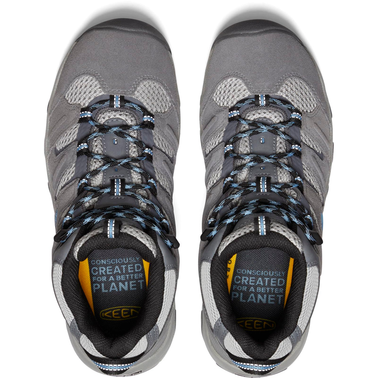 KEEN Headout Mid Waterproof, Botas de Senderismo Mujer, Steel Grey/Blue Heaven, 39 EU