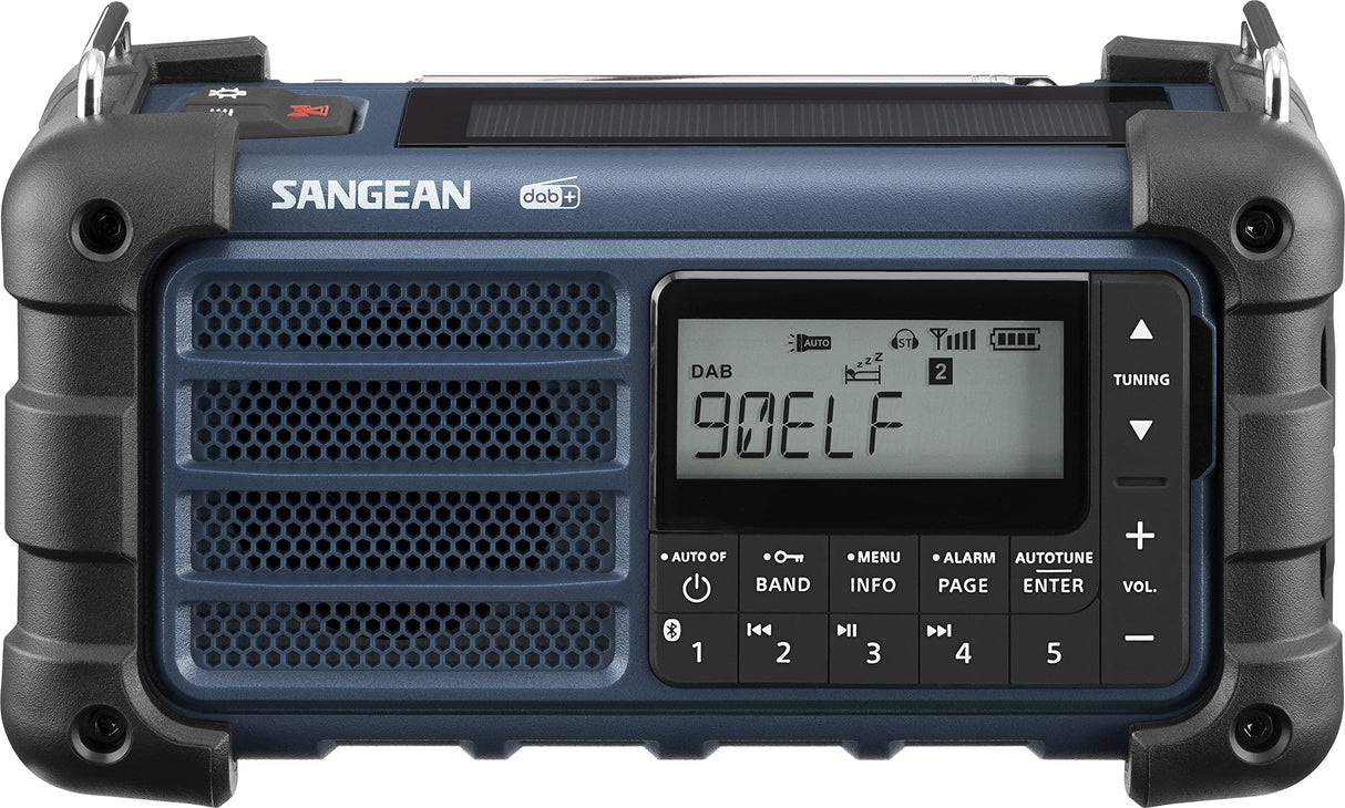 Sangean MMR-99 Radio de Emergencia, manivela, Azul Oscuro Solar con Dab+Med Dab+