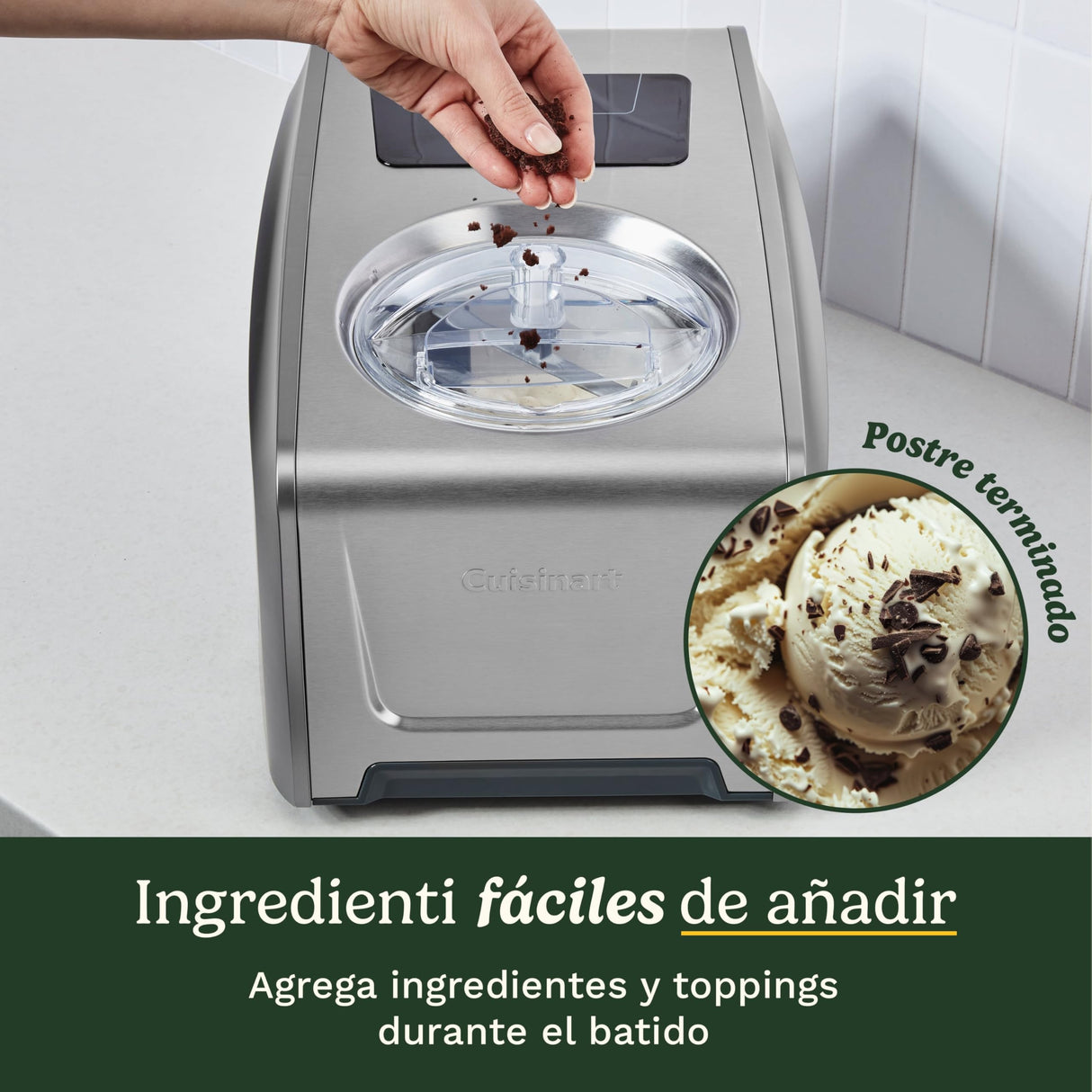 Cuisinart FreezeEase Pro – Heladera con compresor, 4 ajustes, 14 funciones, lista en 40 min, 1,5L, 2 palas, sin precongelación, mezcla, frío 90 min