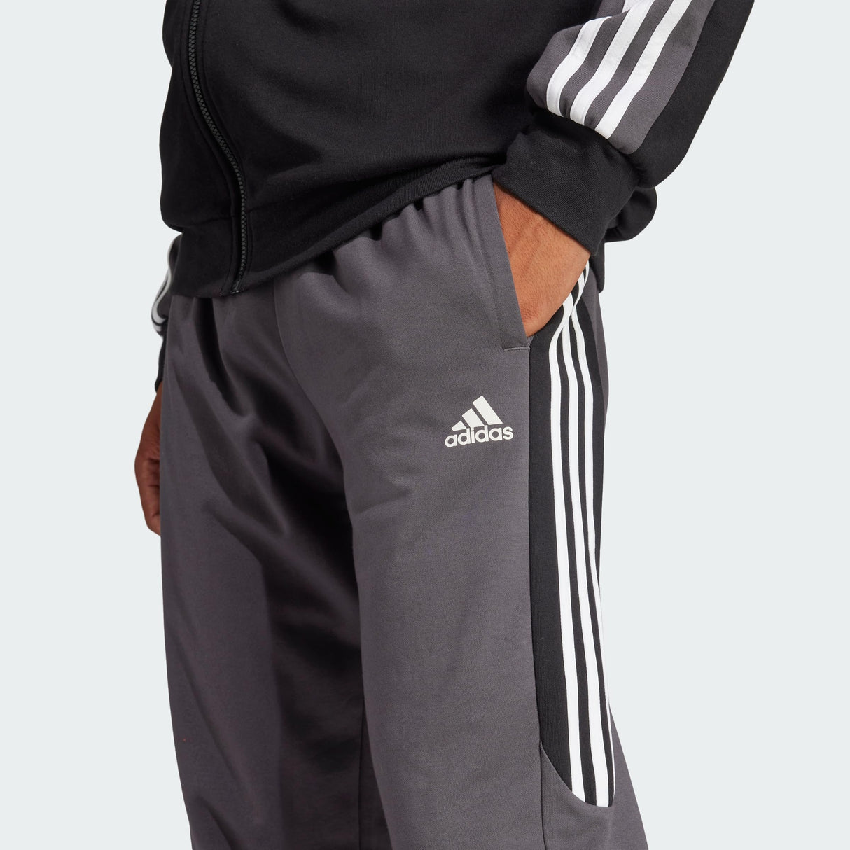 adidas Hombre Colorblock Track Suit, Black/White/Grey Six, S
