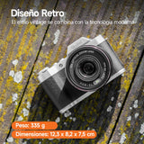 Rollei Powerflex 10x Retro Cámara Digital, 64MP 4K Camara de Fotos con Batería y Zoom Digital 10x Cámara con 8 Modos 2.88" LCD Cámara Fotografica Portátil Vintage, Cámara-Digital-Fotos-Fotografica