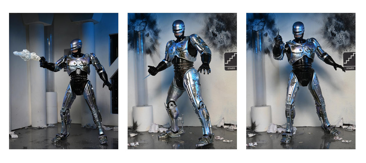 NECA- Ultimate Robocop Battle Damaged W/Chair Estatuas, Multicolor (81787)