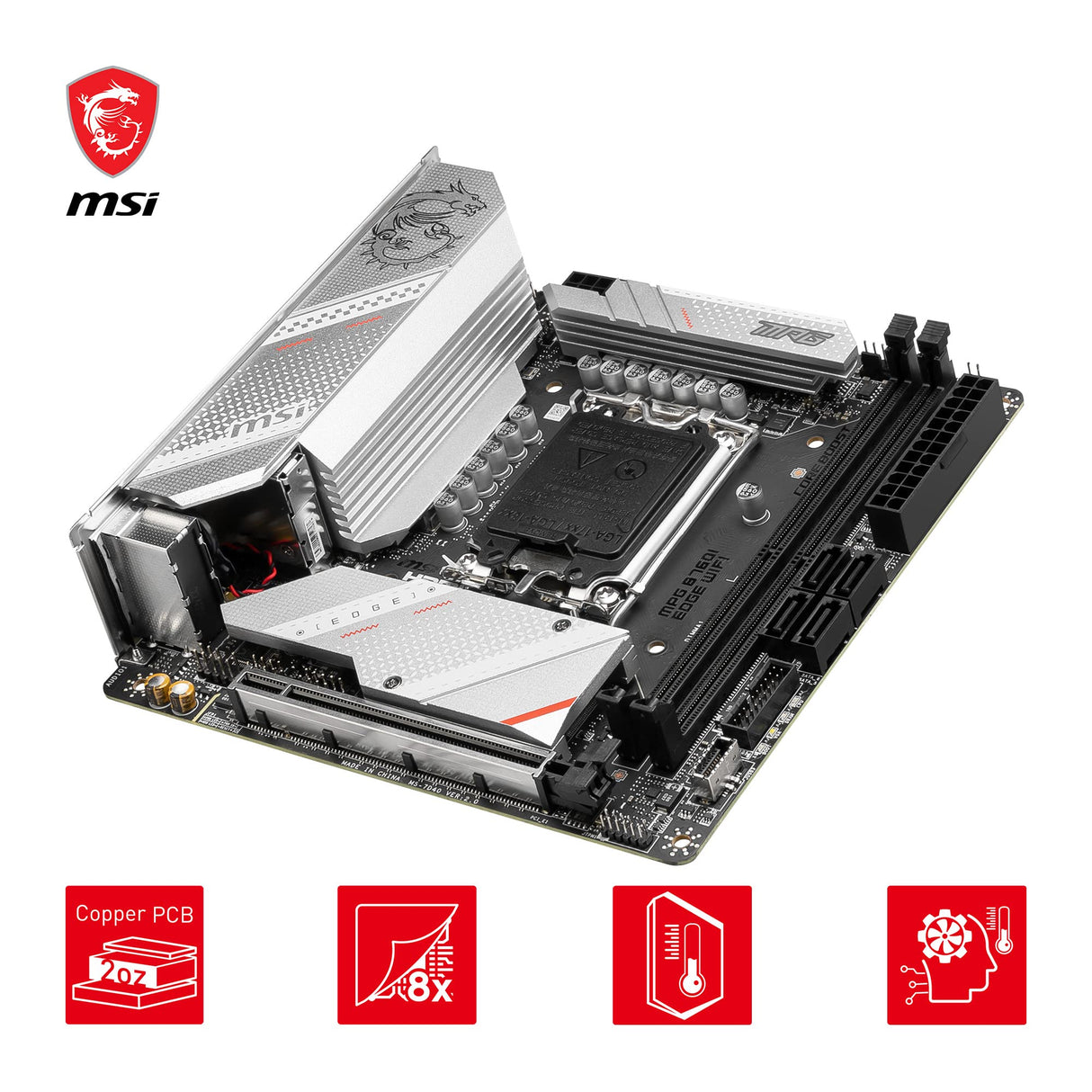 MSI MPG B760I Edge WiFi (zócalo 1700/B760/DDR5/S-ATA 6Gb/s/Mini ITX)