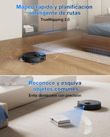 ECOVACS DEEBOT T30C Omni Robot Aspirador y friegasuelos, 20 000 Pa, ZeroTangle 3.0, TruEdge 2.0, TrueMapping 2.0, estación Omni Todo en uno, Sistema de autolimpieza automático, Negro