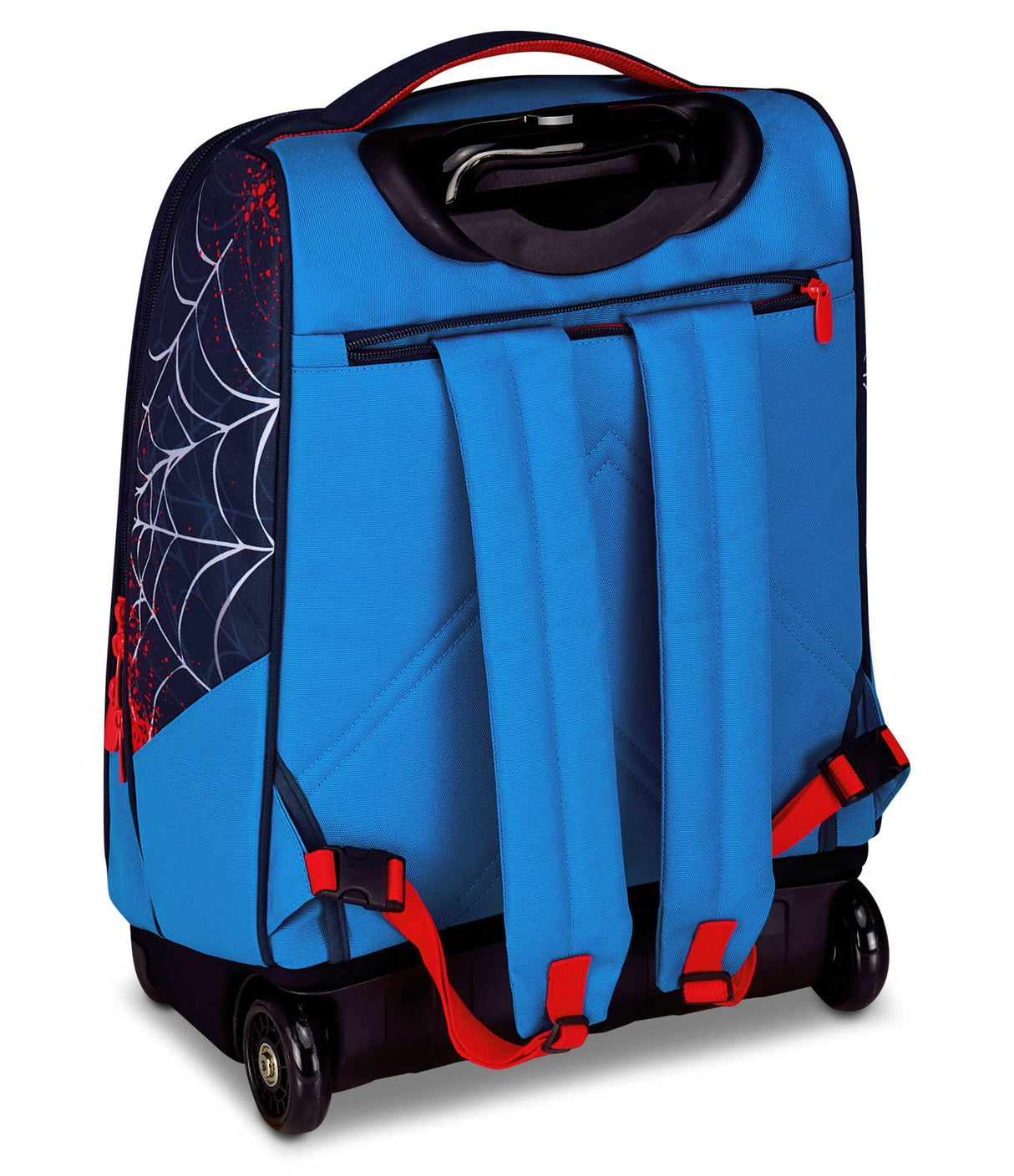 Seven Spiderman Big Trolley Escuela Fija, Azul, 2 en 1, Doble Uso, Trolley y Mochila, Mochila Escuela Primaria, Niño, turquesa, Blu, Casual