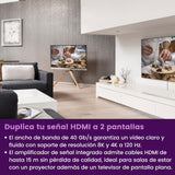 Splitter HDMI 4K120 Gaming - Marmitek Split 712-1 Entrada / 2 Salidas - 8K60 - Distribuidor - 48Gbps - HDR 120 Hz - HDMI 2.1 - VRR-ALMM-QMS-QFT - Conmutador EDID - Carcasa metálica