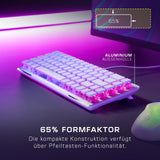 Turtle Beach Vulcan II Mini - 65% Teclado óptico mecánico para Juegos con iluminación RGB Personalizable, tecnología duplicadora de Teclas, Placa de Aluminio, Color Blanco