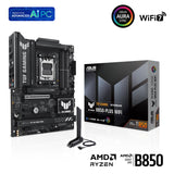 ASUS TUF GAMING B850-PLUS WIFI - Placa base AMD ATX, 14+2+1 etapas de potencia DrMOS 80A, DDR5, PCIe 5.0, 3 ranuras M.2, WiFi 7, Realtek 2.5Gb Ethernet, DisplayPort, HDMI, USB 20Gbps Tipo-C, Aura Sync
