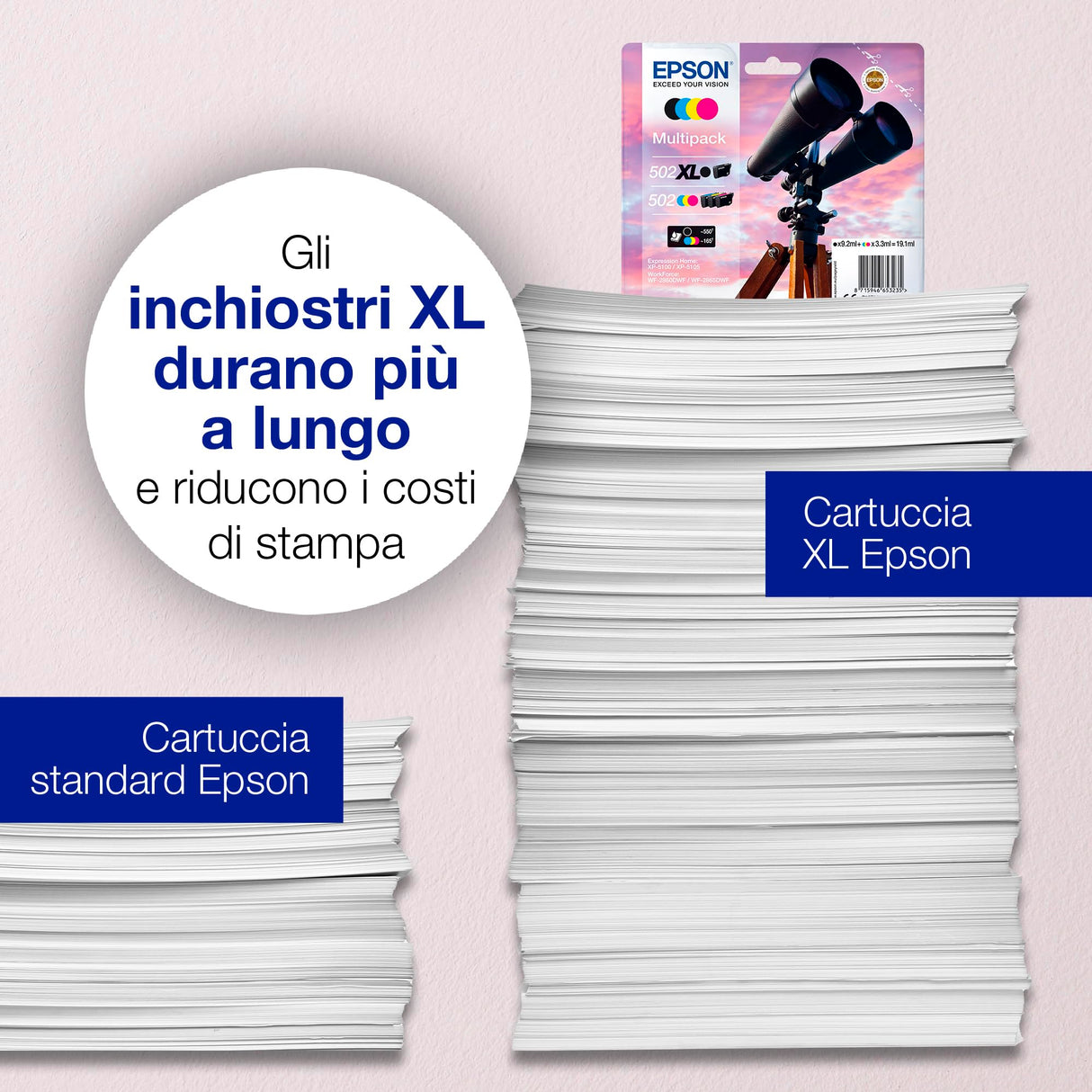 Epson 502XL 6.4ml 9.2ml 550páginas 470páginas Negro, Cian, Magenta, Amarillo cartucho de tinta para impresoras 9,2 ml, 6,4 ml)