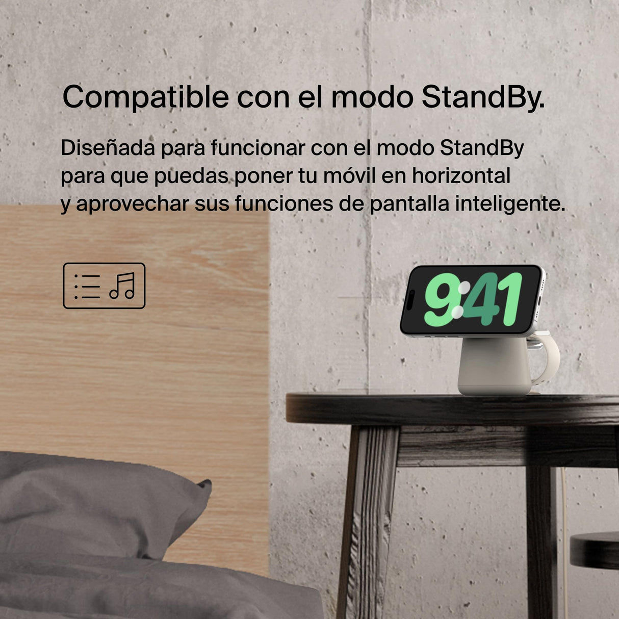 Belkin BoostCharge Pro Cargador MagSafe 2 en 1 con MagSafe de 15 W, Cargador inalámbrico, MagSafe Stand con Carga rápida para iPhone 16, 15, 14, 13 y 12, AirPods y Otros Dispositivos con MagSafe
