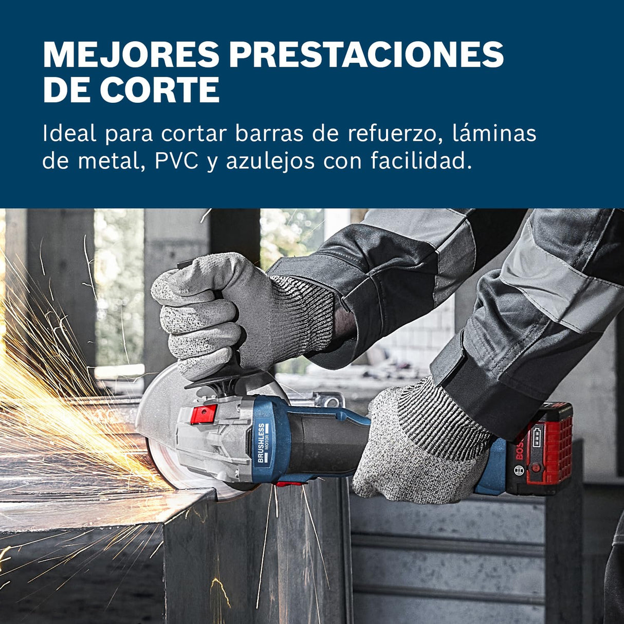 Bosch Professional 18V System amoladora angular a batería GWS 18V8 (diámetro del disco de 125 mm, incl. LBOXX)