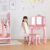 Teamson Kids Imitacion Tocador Espejo Y Luz LED para Niños Rosa/Oro-Rosa TD-11670LL