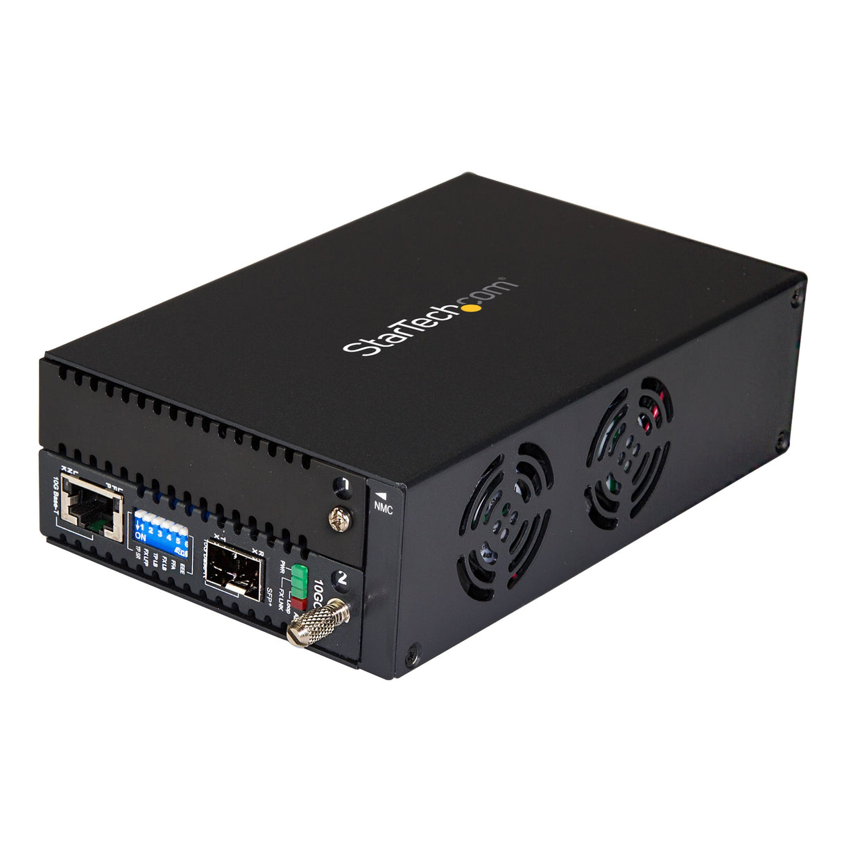 StarTech.com ET10GSFP - Conversor de Medios Ethernet de Cobre a Fibra de 10 gigabits, Color Negro