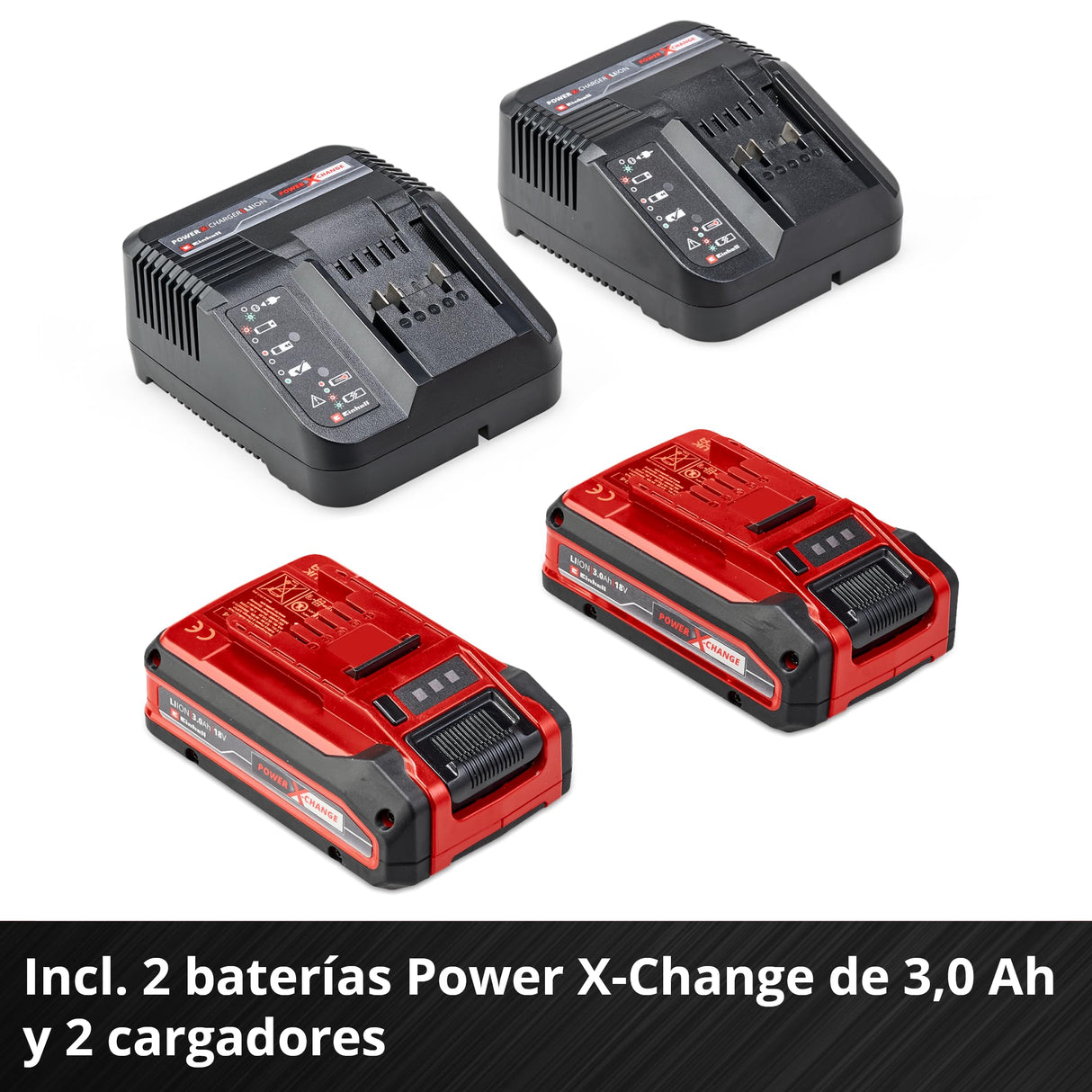 Einhell Cortacésped inalámbrico RASARRO 36/36 Kit Power X-Change (36 V, 36 cm de Ancho de Corte, hasta 400 m², Cesta de 45 L, Altura de Corte de 25-75 mm, Incluye 2 baterías de 3,0 Ah Plus + 2
