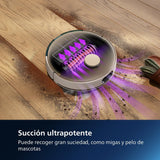 Philips Robot Aspirador y friegasuelos Homerun 7000, succión ultrapotente (5000 Pa), detección de obstáculos pequeños, estación de Vaciado automático, Blanco, Robot Aspirador, Homerun App (XU7100/02)