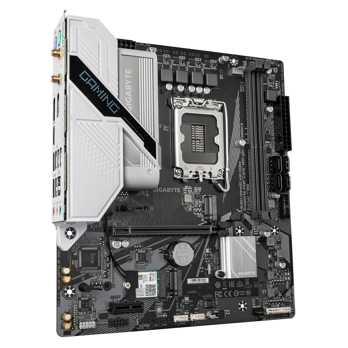 GIGABYTE H610M Gaming WF DDR4 Placa Base - Compatible con procesadores Intel Core 14th CPUs, 6+1+1 Hybrid Digital VRM, up to 3200MHz DDR4, 2xPCIe 3.0 M.2, Wi-Fi 802.11ac, GbE LAN, USB 3.2 Gen 1