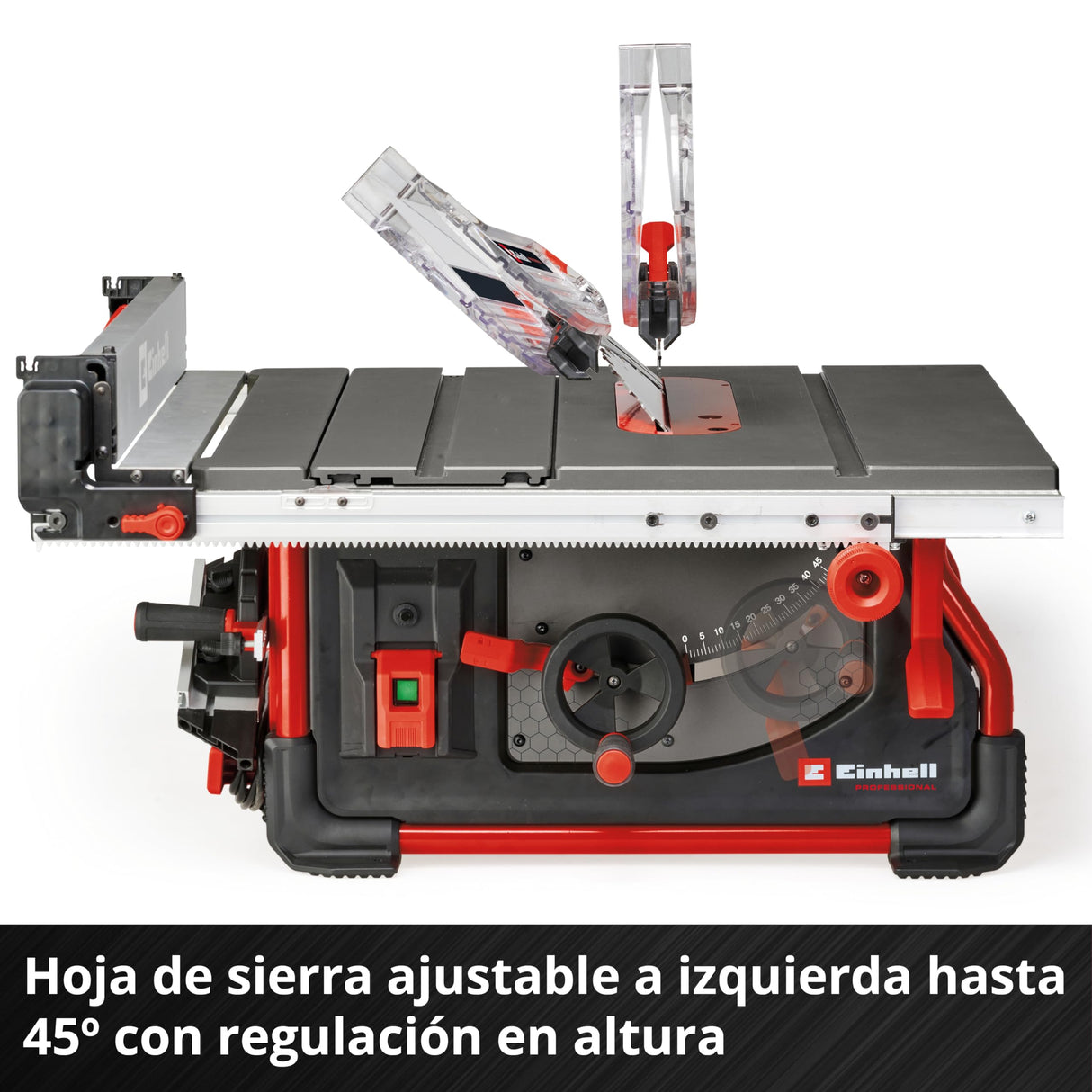 Einhell Professional Sierra circular de mesa con mesa deslizante TP-CC 10 T (2000 W, 85 mm de altura de corte, hoja de sierra Ø 254 mm, tope paralelo de montaje flexible, tope angular)