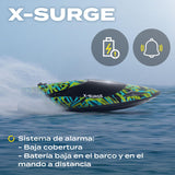 OVERMAX X-Surge Barco de Carreras RC Teledirigido con Luz LED, Velocidad de 35 km/h, 2 x Baterías de 1200 mAh, 30 Minutos de Diversión, Regulación de Velocidad, Alcance de hasta 100 m