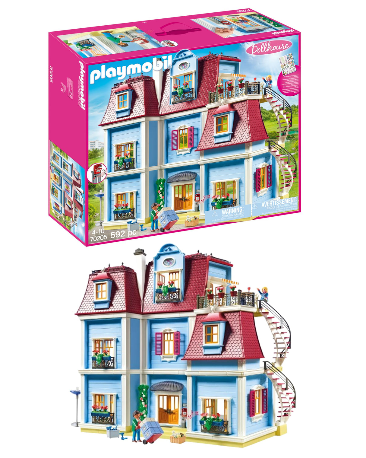 PLAYMOBIL Dollhouse 70205 Casa de Muñecas, con Timbre Real, A partir de 4 años