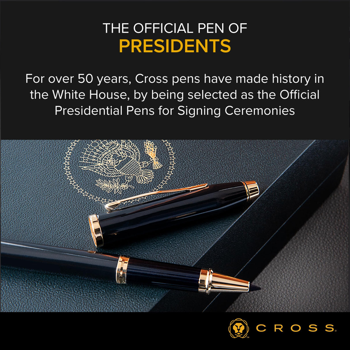 CROSS Classic Century - Bolígrafo recargable de metal de acción giratoria de edición limitada con citas chapadas en oro de 23 quilates, bolígrafo mediano, incluye caja de regalo premium y cartucho