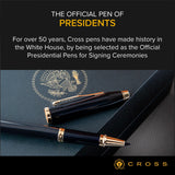CROSS Classic Century - Bolígrafo recargable de metal de acción giratoria de edición limitada con citas chapadas en oro de 23 quilates, bolígrafo mediano, incluye caja de regalo premium y cartucho