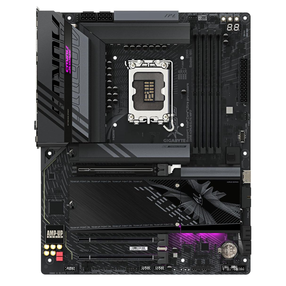 GIGABYTE Z890 AORUS Elite WIFI7 Placa Base - Soporta CPUs Intel Core Ultra (Serie 2), 16+1+2 Fases VRM, hasta 8800MHz DDR5 (OC), 1xPCIe 5.0 + 3xPCIe 4.0, Wi-Fi 7, 2.5GbE LAN, Thunderbolt 4
