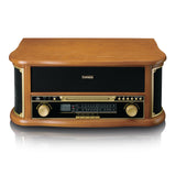 Lenco TCD-2551 Tocadiscos para Discos - Bluetooth Tocadiscos con Altavoz - Reproductor de CD - Pletina de Casete - 3 velocidades - Transmisión por Correa - 2 x 5 vatios - Madera