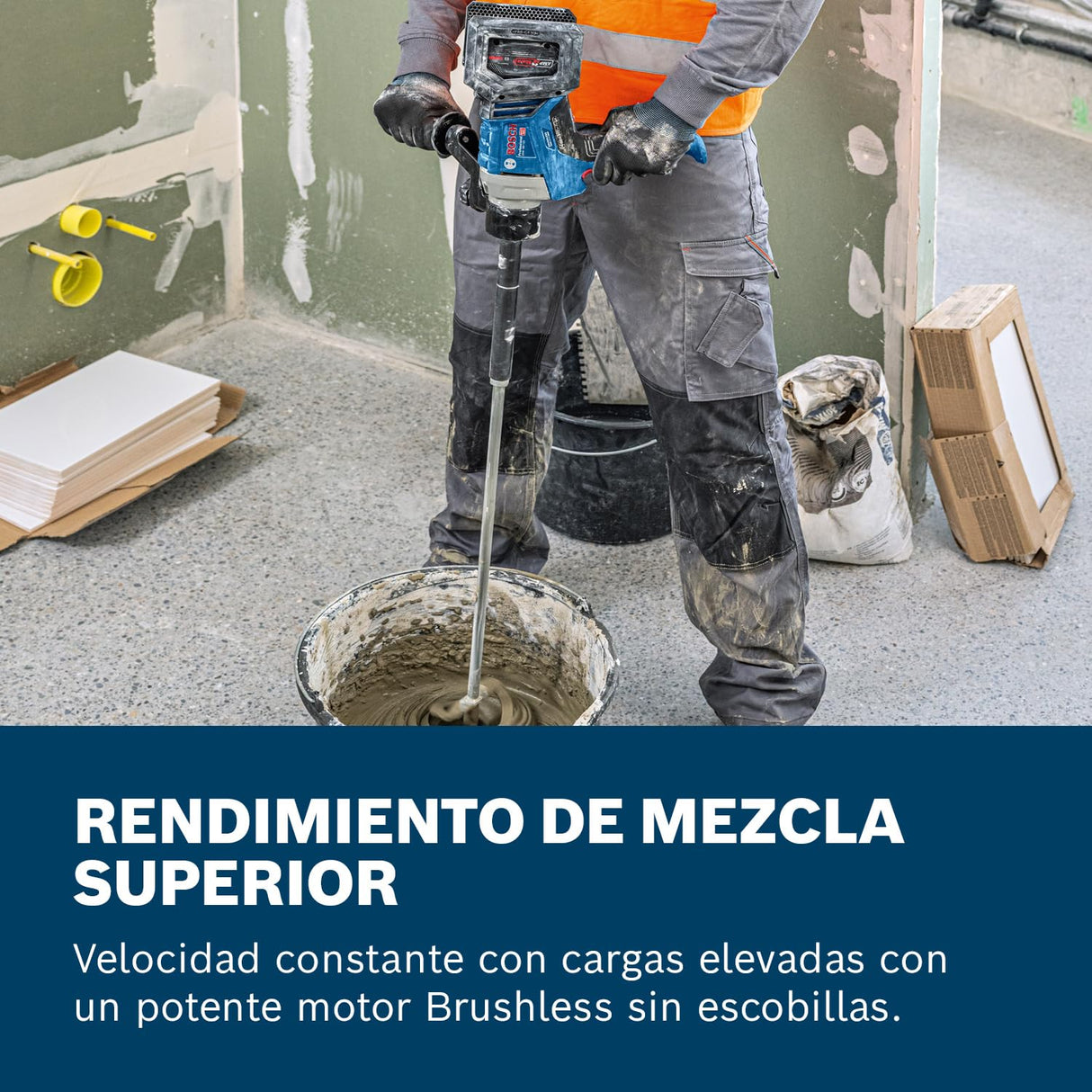 Bosch Professional 18V System mezcladora a batería GRW 18V-120 (incl. 1 extensión de 13 cm (M14-M14) 2 llaves (22/24), sin batería/cargador)