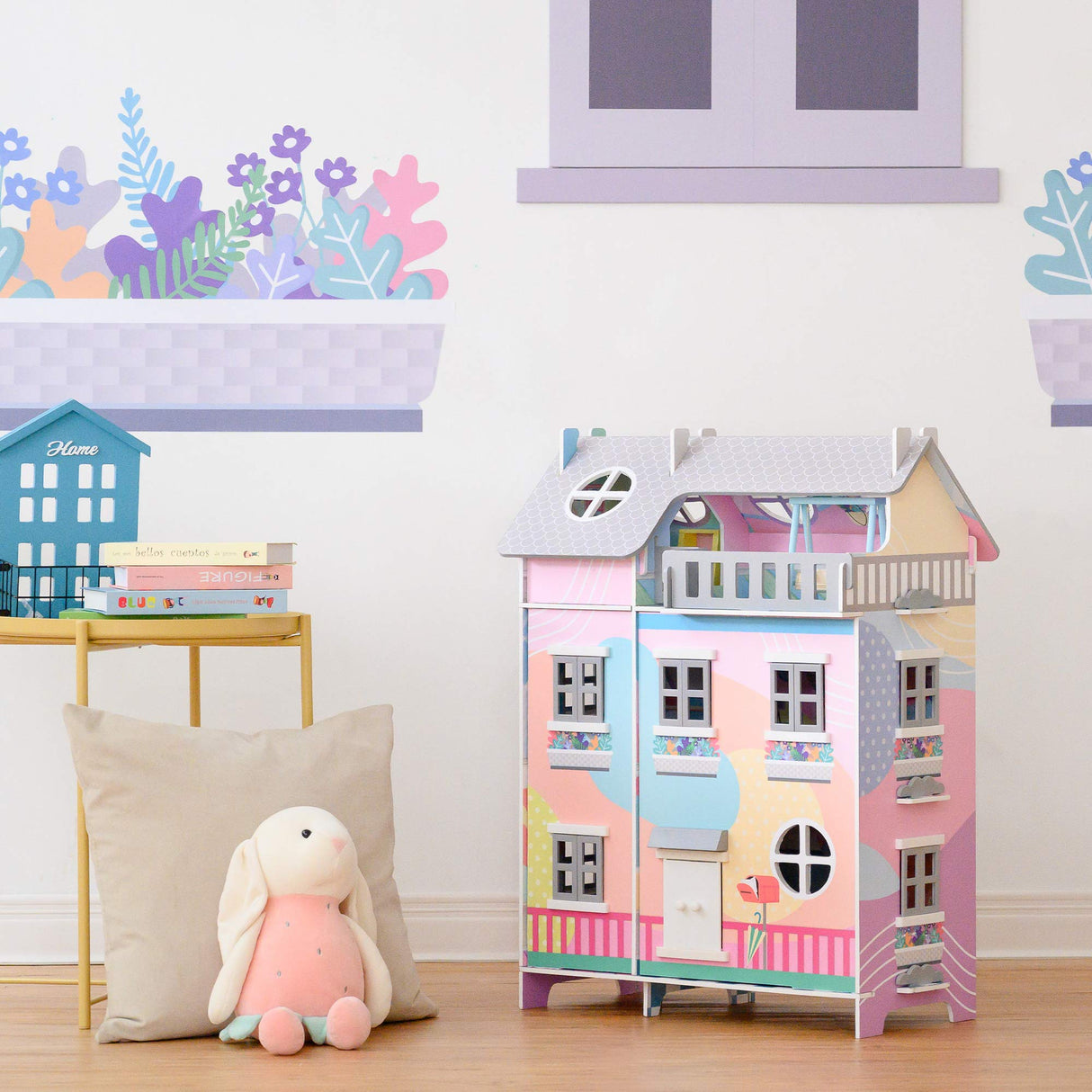 Olivia's Little World Teamson Kids Casa De Muñecas De Madera, Muñecas De 3,5" & 11 Accesorios TD-13361A