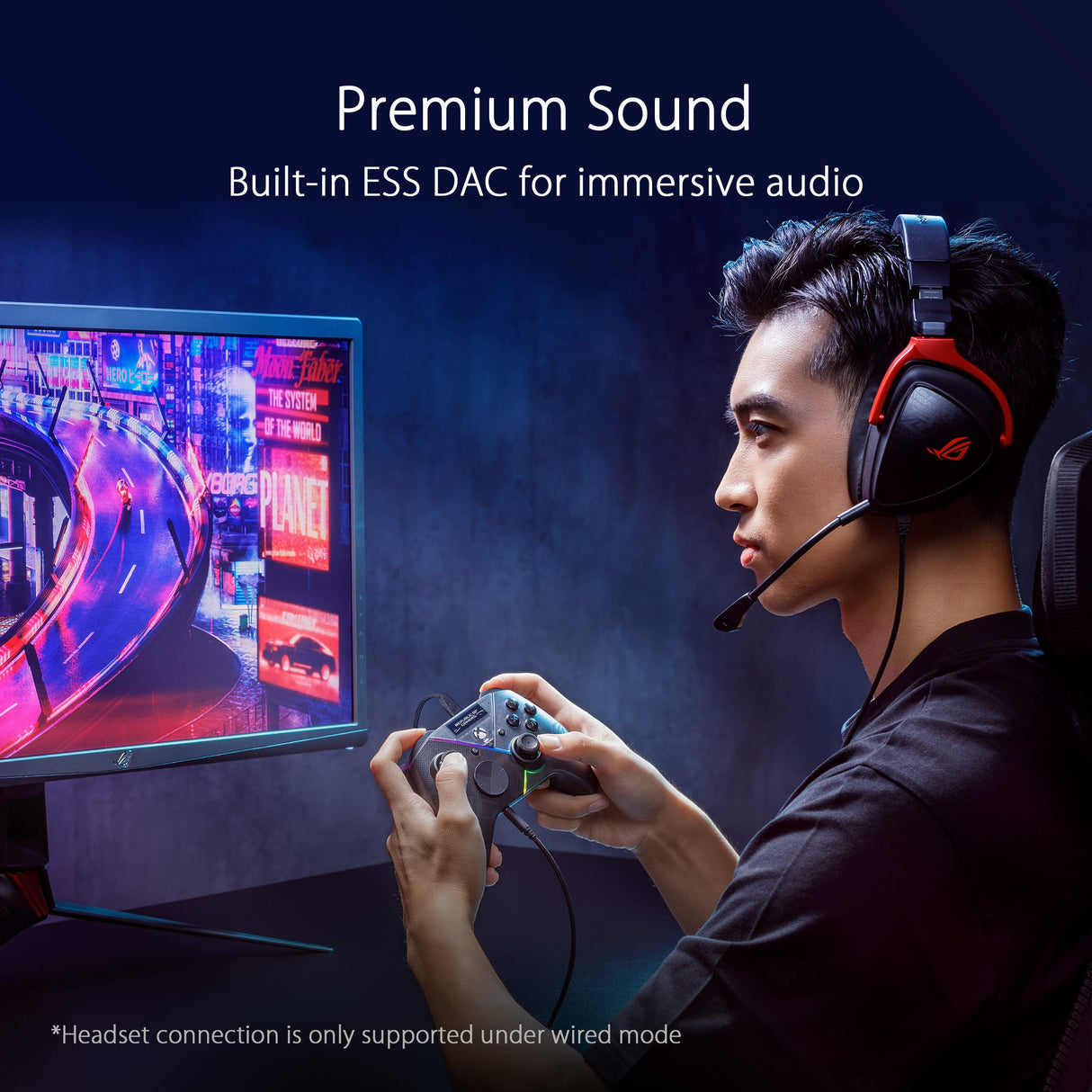 ASUS ROG Raikiri PRO - Mando con licencia oficial Xbox, pantalla OLED, conectividad triple, botones configurables, 4 botones traseros, joystick ajustable, ESS DAC, compatible con PC, Xbox y ROG Ally