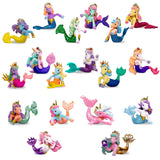 Galupy Mermaid, 20 Figuras de Juguete para niñas, 20 Unicornios con Cola de Sirena, Figuras coleccionables, Caja de 20 cofres Individuales
