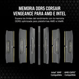 CORSAIR Vengeance DDR5 RAM 64GB (2x32GB) 6000MHz CL30-36-36-76 1.40V AMD Expo Intel XMP 3.0 Memoria de Ordenador de Sobremesa – Gris (CMK64GX5M2Z6000Z30)