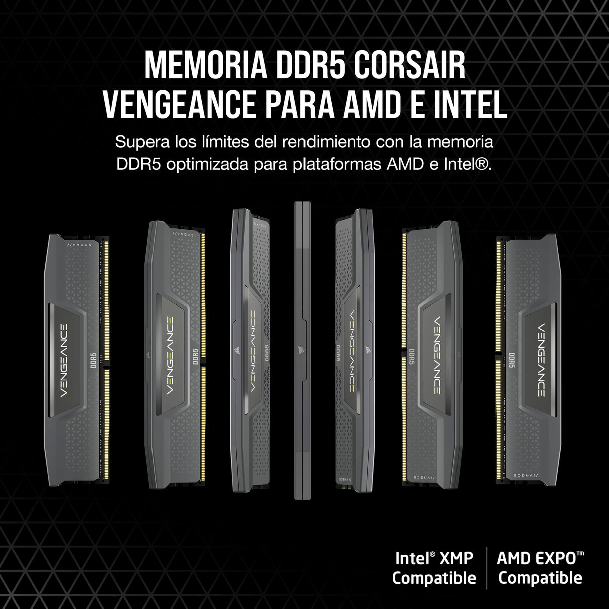 CORSAIR Vengeance DDR5 RAM 32GB (2x16GB) 6000MHz CL30-36-36-76 1.40V AMD Expo Intel XMP 3.0 Memoria de Ordenador de Sobremesa – Gris (CMK32GX5M2Z6000Z30)