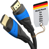 KabelDirekt – Cable HDMI 8K / 4K – 25x 3m y más longitudes (0,15m–22,5m) – Cable HDMI diseñado en Alemania – Soporta 10K/8K@60Hz / 4K@120Hz – HDMI Cable para TV, PC, PS5, Xbox, Switch
