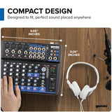 Gemini Sound GEM-12USB Mezclador analógico de 12 canales compactos que incluye 4 canales de micrófono, EQ de 3 bandas, reproducción USB de la memoria USB y Streaming Bluetooth