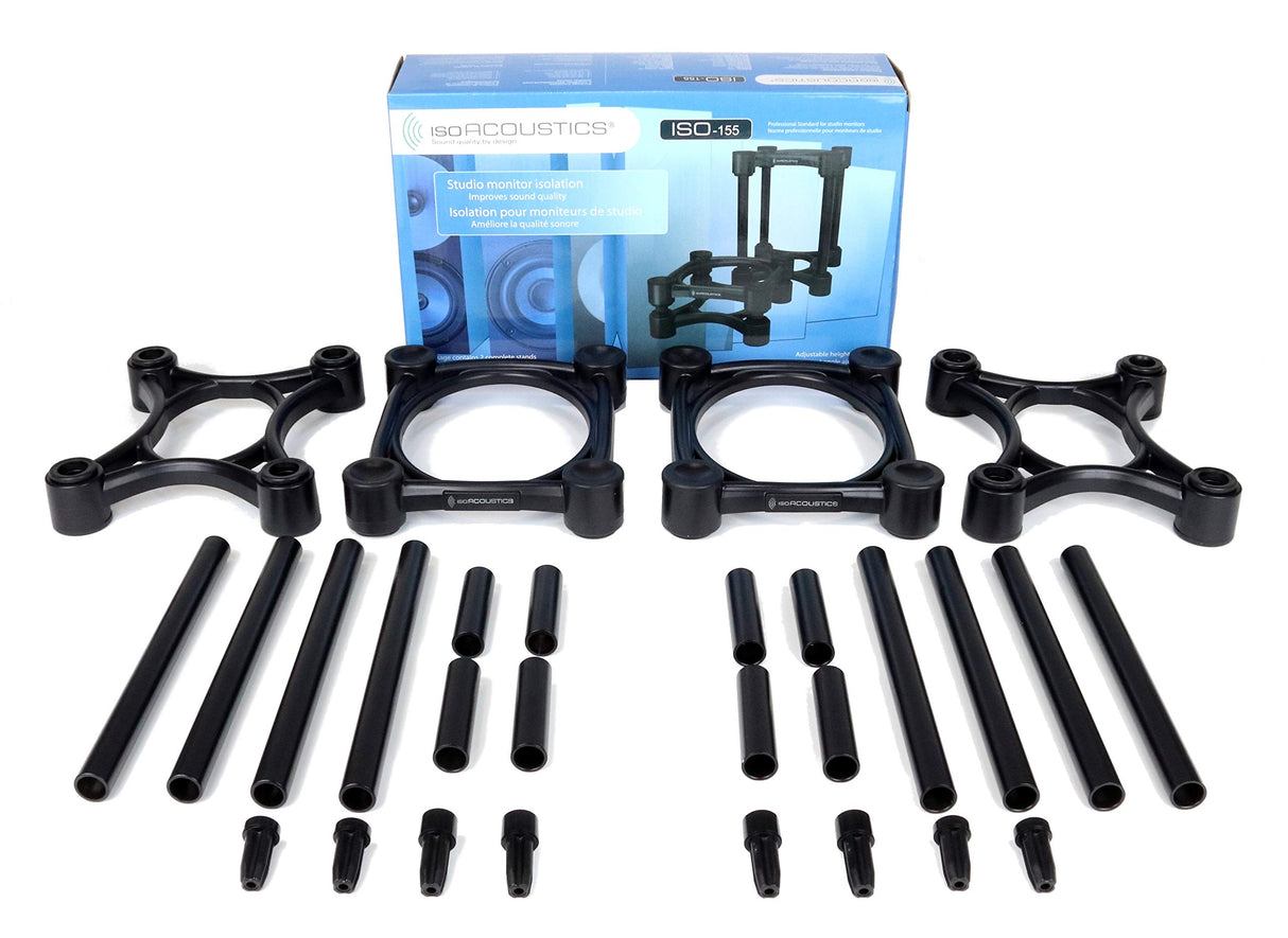 IsoAcoustics ISO-Stand Series Speaker Isolation Stands with Height & Tilt Adjustment: Iso-155 (15.5 x 19 cm) Pair