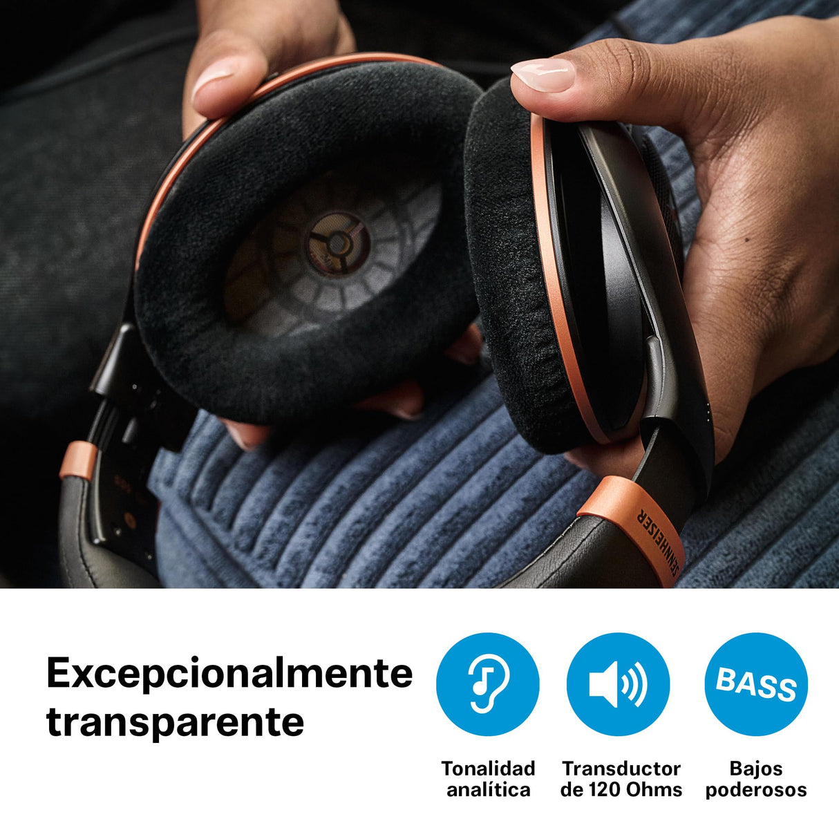 Sennheiser Auriculares con Cable HD 505 SE - Auriculares circumaurales con Sonido y Graves, Diadema más cómoda para Escuchar música - Cable de 1,8m, Funda con cordón - Edición Cobre